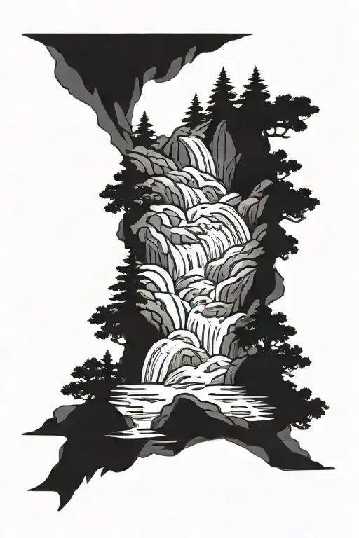 Large Waterfall Cascading