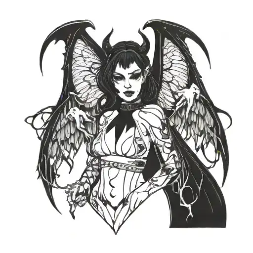 A Goth Girl With Devil Wings