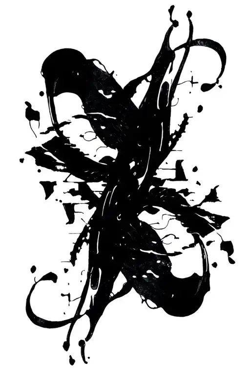 Black Abstract Art Going From Wrist Up To Inner Forearm Going From Semi Black Out To Not