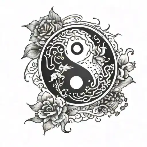 Yin Yang Symbol With Cancer Zodiac Sign