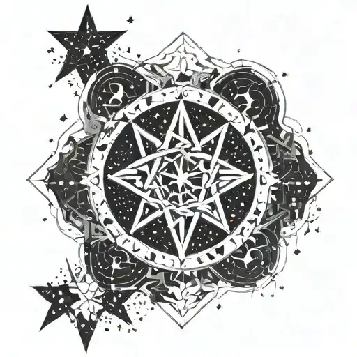 A Constellation Of Stars Forming A Mysterious Symbol Related To Cults