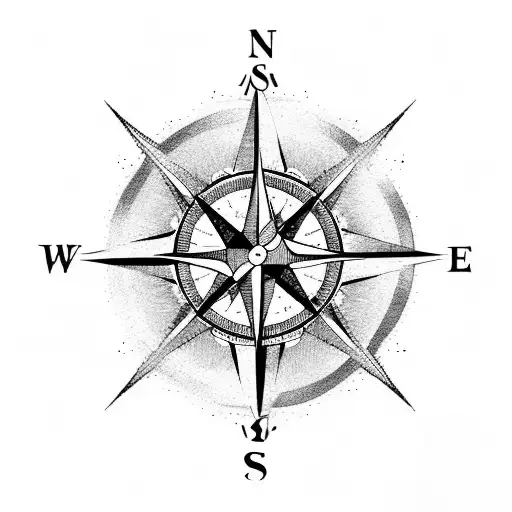 Compass With Gemini And Sagittarius Symbols