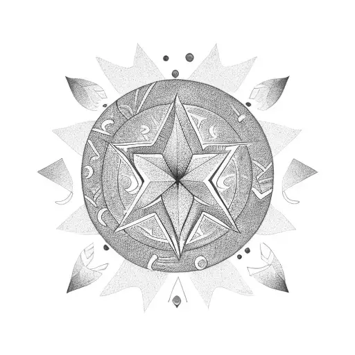 Memorial Tattoo With Stars And Gate Background