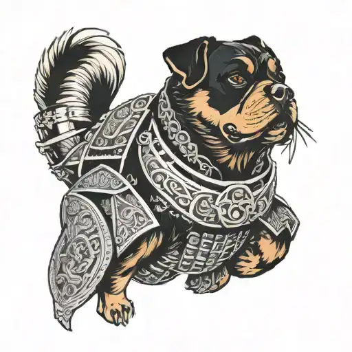 Incorporate A Rottweiler In A Japanese Samurai Armor