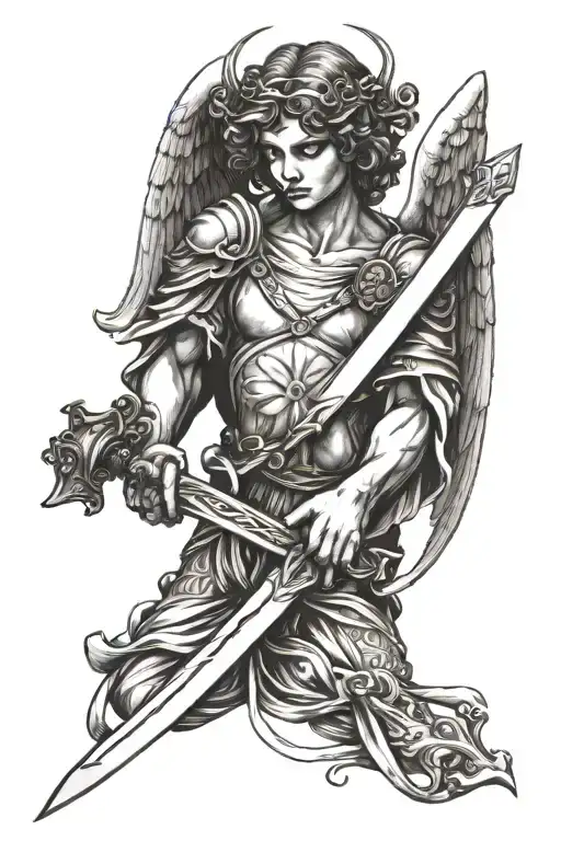 Angel Holding A Sword