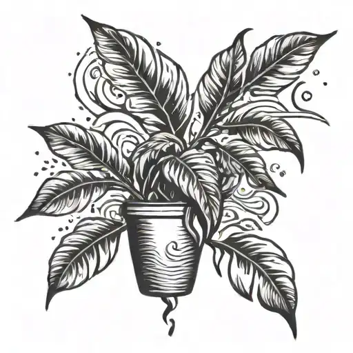 A Coffee Plant Growing On A Sandy Beach With Waves Crashing In The Background