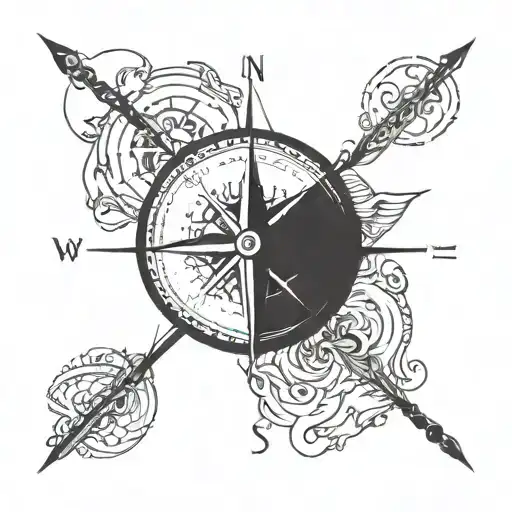 A Compass Design With A Hidden Message Or Symbol That Represents Friendship
