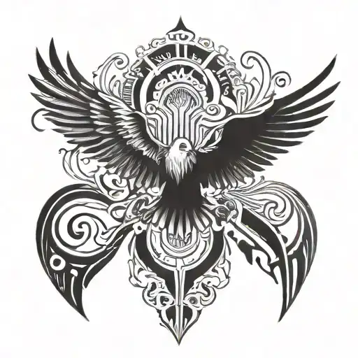 Incorporate A Piano Key Pattern Into An Eagle Wing Design