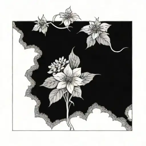 Hortensia Et Edelweiss Flowers