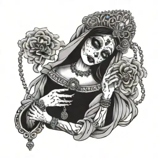 Catrina Holding A Rosary
