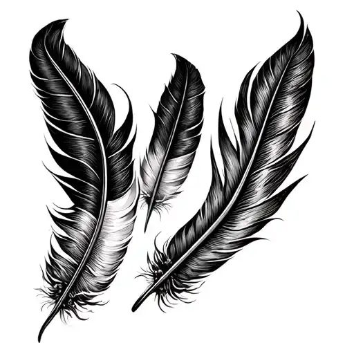 3 Feather Names Of My Children Above The Name Of My Husband