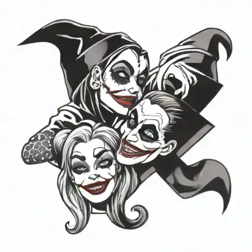 Harley Quinn And Joker Cards Logo