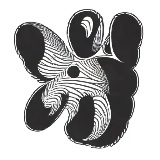 Black Paw Print Engraved