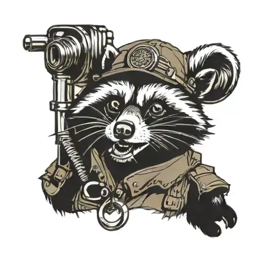 A Raccoon In Military Gear Holding A Radio Transmitter