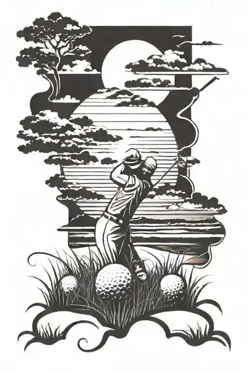 Golf Sunset Background