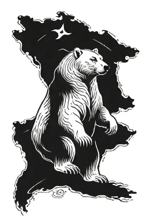Polar Bear With Japanese Influence And Coordinates For Important Dates In My Life