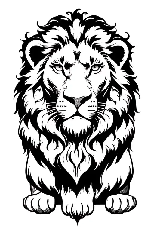 Lion And Message Written