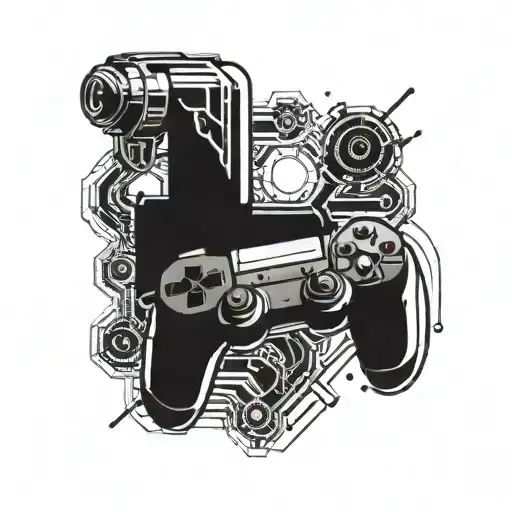 A Futuristic Cybernetic Arm Holding A Gaming Controller