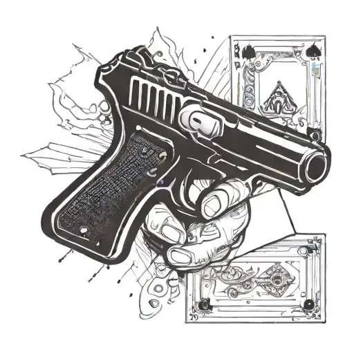 Hand With A Gun That Shoots Cards
