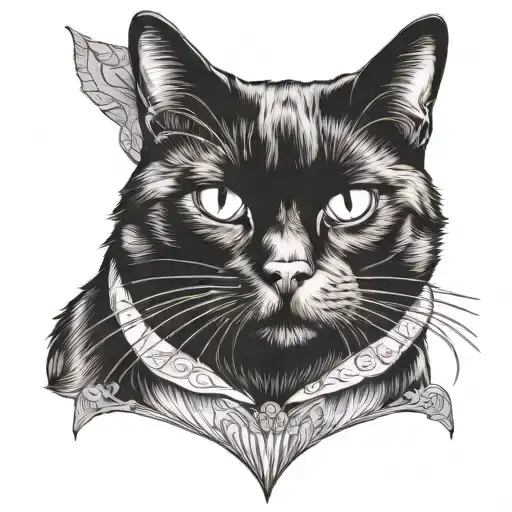 Black Tuxedo Cat With No Eyes