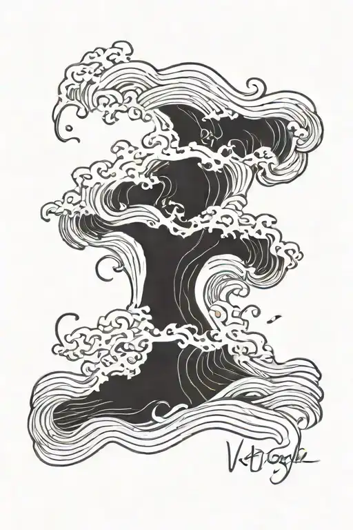 Van Gogh Inspired Tatoo Representing Waves Of Darkness And Anxiousness