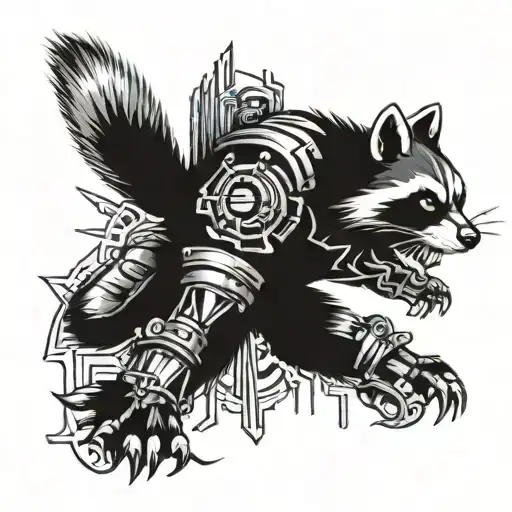 Mechanical Racoon Warrior
