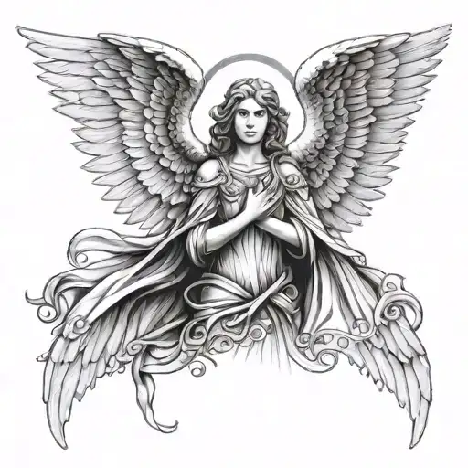 Full Sleeve Angels Guardian Angel Protecting