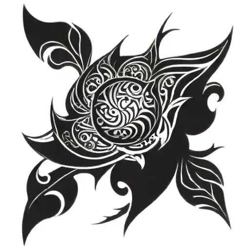 Tribal Wind Turning Into Water On The Right Arm