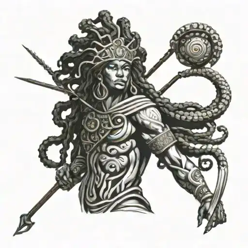 An Afrocentric Medusa Warrior
