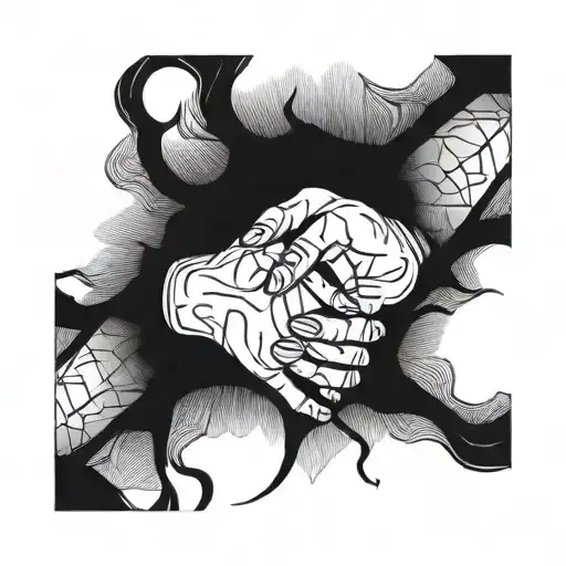 Black Work Fat Line On Hands