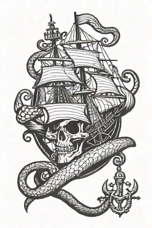 Nautical Ship Kraken Anchor
