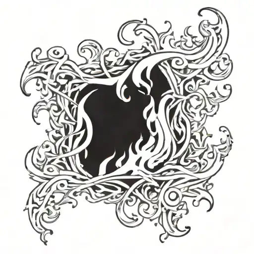 Fire Flames Wrapped Around Year 2004