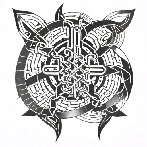 An Intricate Celtic Knot Design Incorporating Binary Code Elements