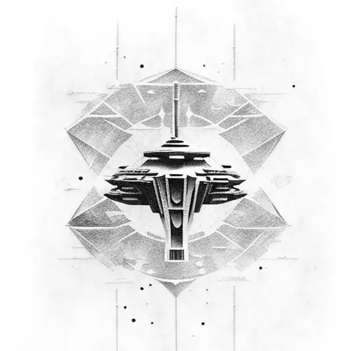 Jedi Fighter Ship Of Obi Wan Kenobi In Star Wars Top View On Forearm