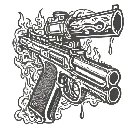 Mob With Flame And Gun