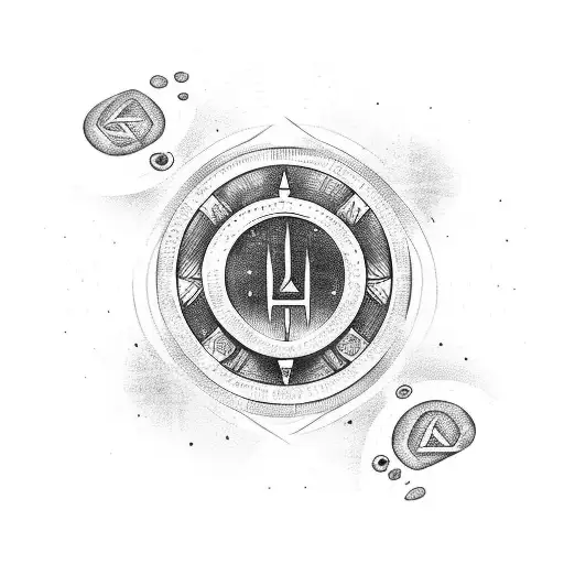 Magic Rune Enclosed In A Circle