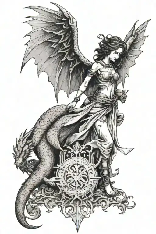 Angel Gabrielle Killing A Dragon Bible