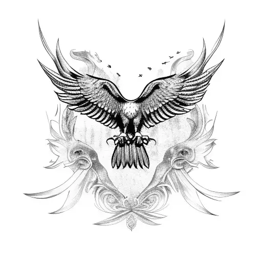 Whole Eagle With Faded Wings