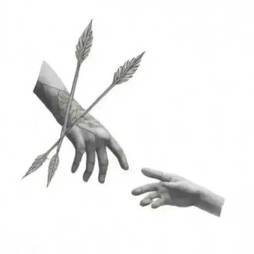 A Hand Reaching For An Arrow