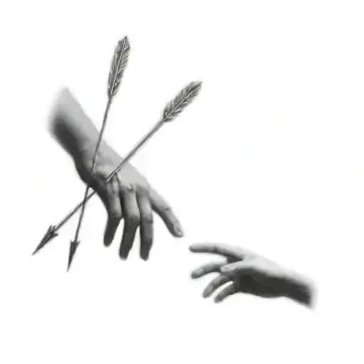 A Hand Reaching For An Arrow