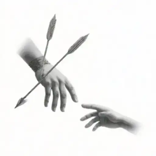 A Hand Reaching For An Arrow