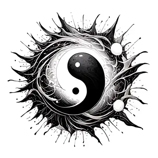 A Yin With The Black Orb Expanding Outside Of It In All Directions