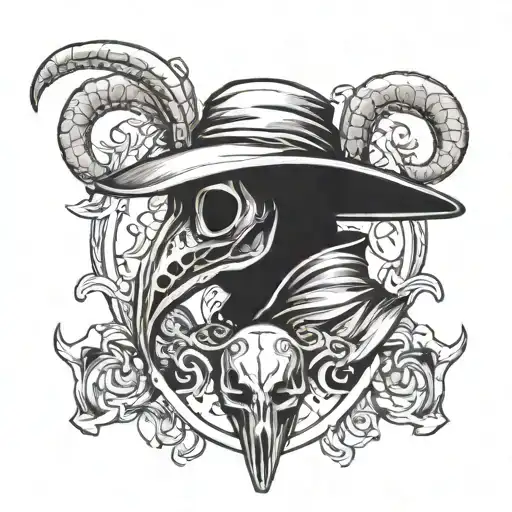 Plague Doctor And Ram Skull