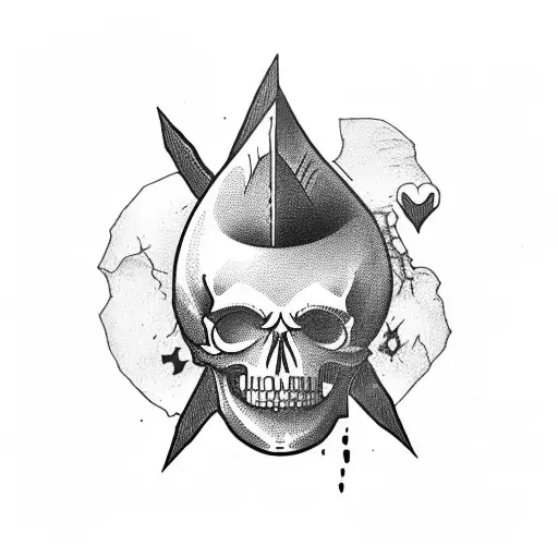 Skull Inside A Spade
