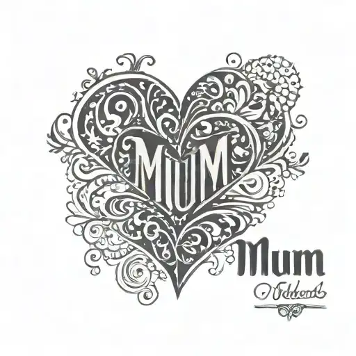 Love Heart With Word 'Mum' Written Inside Representing The Client's Love