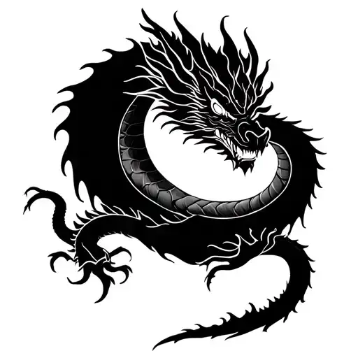 Dragon With Moon Rising
