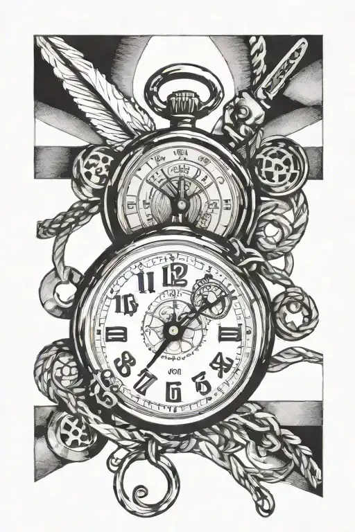 Christian Cross And A Stopwatch In Barber Wire