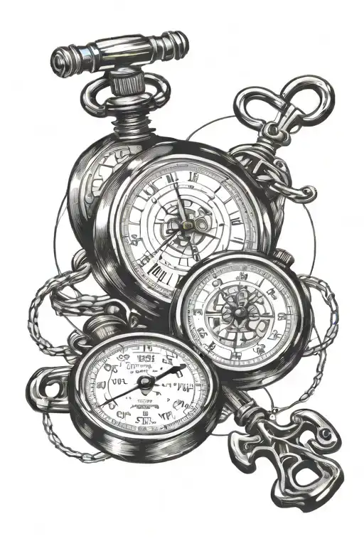 Christian Cross And A Stopwatch In Barber Wire