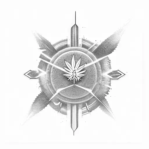 Molecule Of Cannabidiol Mixed With Black Hole