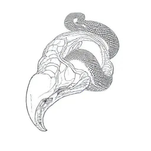 A Green Snake With A Black Head